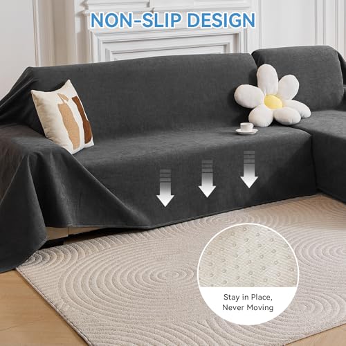 Waterproof Sectional Couch Cover Set - XX-Large Dark Grey, 2 Pieces