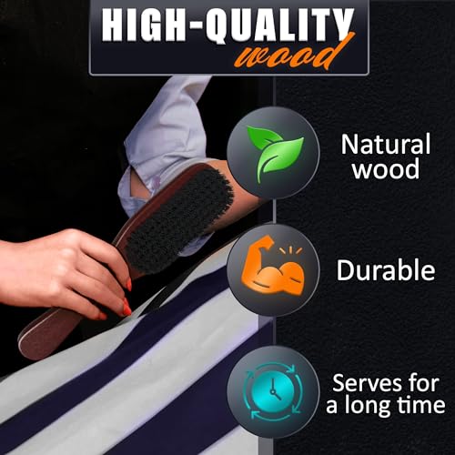 Mens Beard Brush with Handle ? Soft Boar Bristle Beard Brush for Men, 9" Wooden Design for Beards, Mustaches & Slick Back Hair ? Comfortable Grip, Styling Control, for Daily Grooming & Barbershop Use