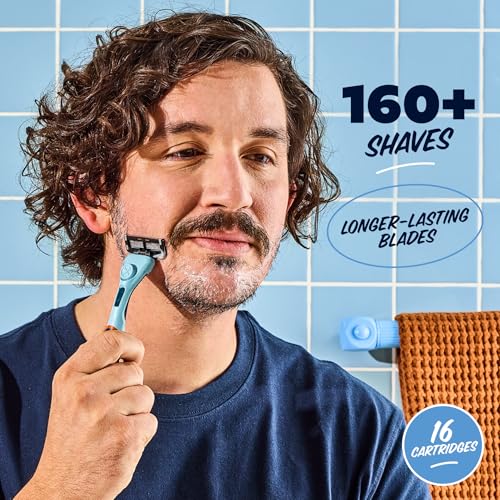 Men's 16 Pack Razor Refills for 6 Blade Razors - Easy Shave Replacement