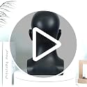 Male Mannequin Head Display Stand for Wigs Hats & Jewelry - Matte Black