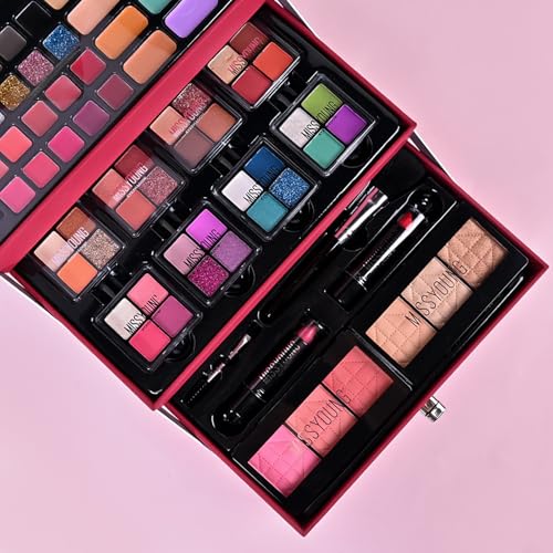 45-Piece All-in-One Makeup Kit with Storage Case (black) - Concealer, Eyeshadow, Lipgloss, Brushes & More for Complete Beauty Routine