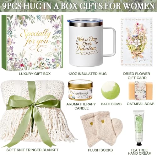 Ivory Self Care Gift Basket for Women - Spa, Relaxation & Cozy Accessories