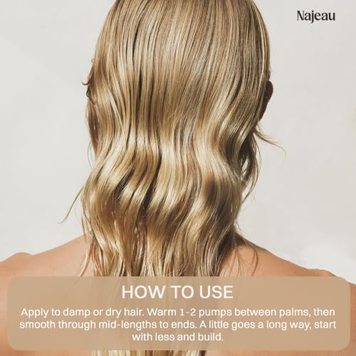 NAJEAU Hair Serum with Marula & Argan Oils for Frizz Control & Shine - Vegan, Paraben-Free