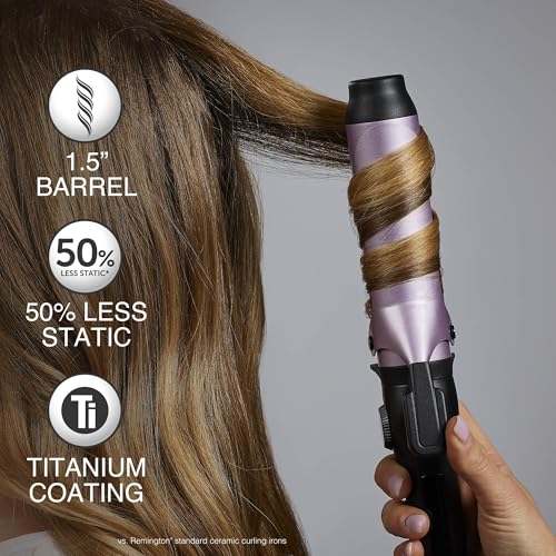 Remington 1.5 Inch Anti-Static Ceramic Curling Iron with Titanium Coating