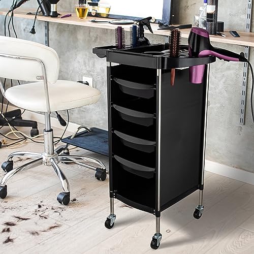 Salon Storage Cart with 6 Layers and Wheels - Hairdressing Trolley Organizer