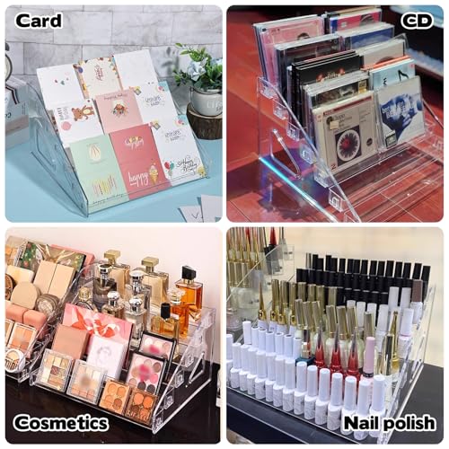 7-Tier Acrylic Card Display Stand for Trading & Sports Cards - Portable & Space-Saving