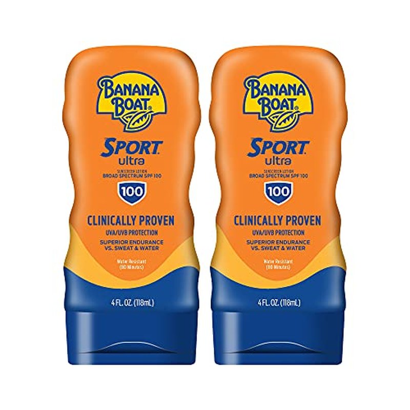 Banana Boat Sport Ultra SPF 100 Sunscreen Lotion Twin Pack & SPF 50 Lip Balm 2 Pack