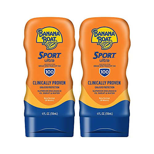 Banana Boat Sport Ultra SPF 100 Sunscreen Lotion Twin Pack & SPF 50 Lip Balm 2 Pack