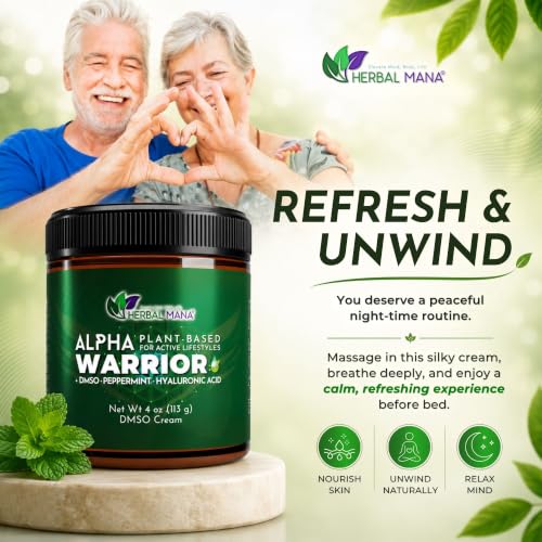 Herbal Mana Alpha Warrior DMSO Body Cream – Fast-Absorbing Cooling Moisturizer