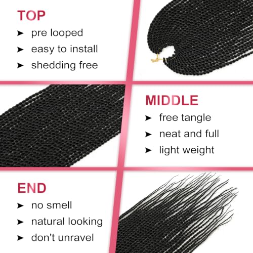 EERYA 12 Inch Senegalese Twist Crochet Hair Pack of 8 - 18 Inch Black 1B