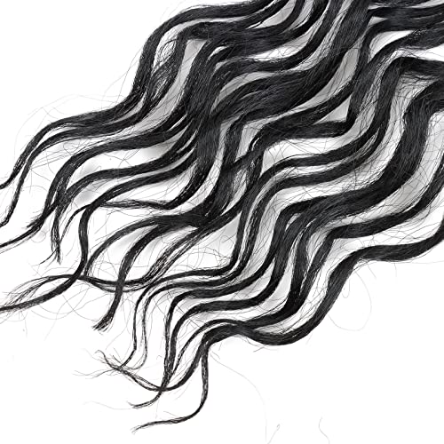 18 Inch Faux Locs Crochet Hair - Soft Wavy Locs with Curly Ends, 8 Packs of 1B