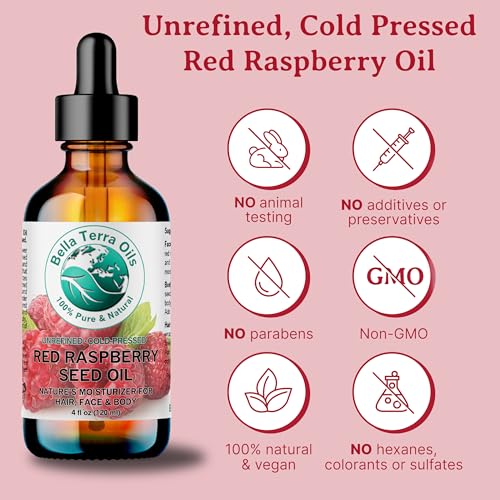 Red Raspberry Seed Oil - 8 Fl Oz Natural Skin & Hair Moisturizer