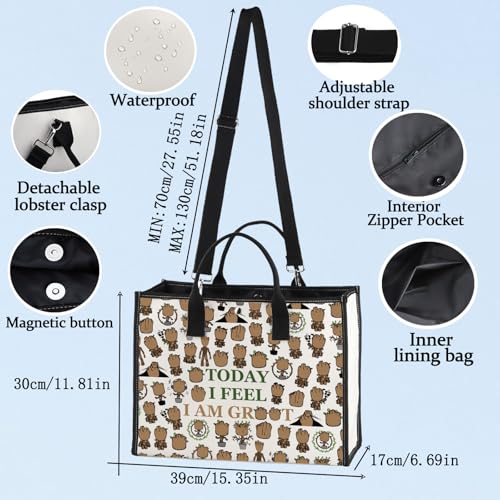 LEVLO Funny Groot Cosmetic Make Up Bag Groot Lover Inspired Gift Today I Feel I Am Groot Makeup Zipper Pouch Bag (Today I Feel LT)