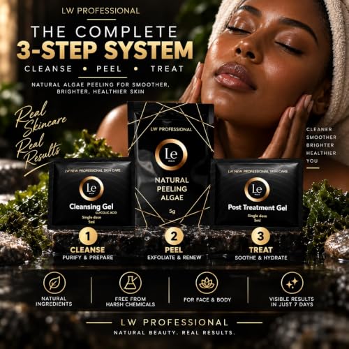Natural Algae Face and Body Peel Kit - 3-Step Exfoliation for Skin Renewal