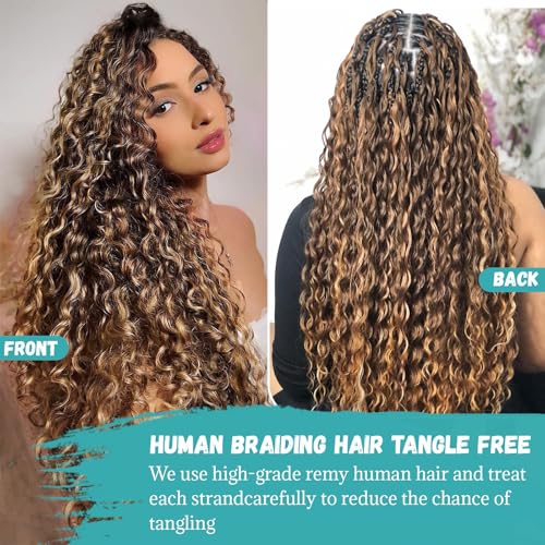 Munx 12in P27 / 4P27 Water Wave 100g 2 Bundles Boho Human Braiding Hair
