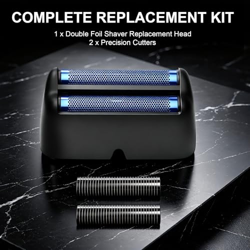 Loarysk 1-Pack Replacement Foil Head for UV Double Foil Shaver - Double Black Variation