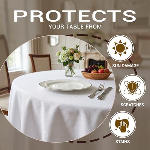 Cotevdkot 10-Pack 120-Inch White Round Tablecloths for 48-72 Inch Tables