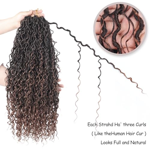 Vemet Goddess Locs Crochet Hair 24 Inch - 9 Packs, Boho Faux Locs, Natural Synthetic Fibers