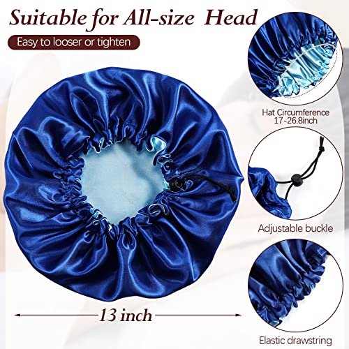 10-Pack Satin Sleep Bonnet for Women, Reversible & Adjustable Hair Caps
