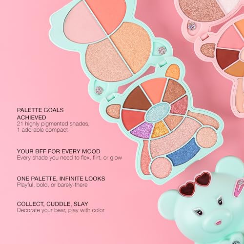 Teddy Kim Palette with 17 Eyeshadows, 2 Blush & Highlighters - Pink Variation