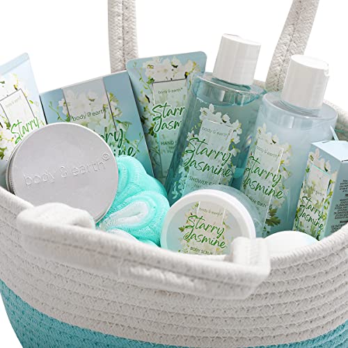 Jasmine Spa Gift Set for Women - 11PCS Self Care Gift Box with Bubble Bath, Lotion, Shower Gel & More