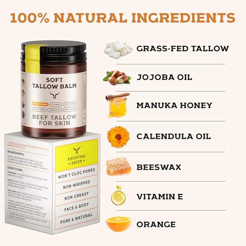 Herbal Rose & Honey Orange Tallow Balm Set - Moisturizing Skin & Face Care