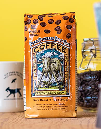 Raven's Brew Coffee 80 Ounce Full Body Dark Roast Coffee Beans - Long Sweet Finish