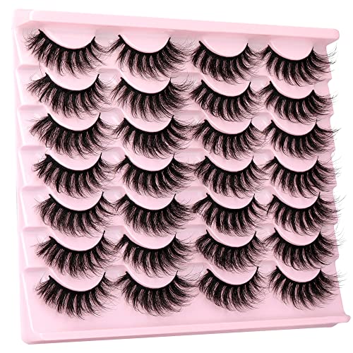 Natural False Eyelashes Wispy Mink Lashes 16mm Cat Eye Lashes Natural Look Eye lash Like Extensions 5D Volume Strip Fake Eyelashes Pack by TNFVLONEINS