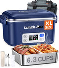 Blue Cordless Electric Lunch Box 1.5L with 27000mAh Battery, Food Warmer
