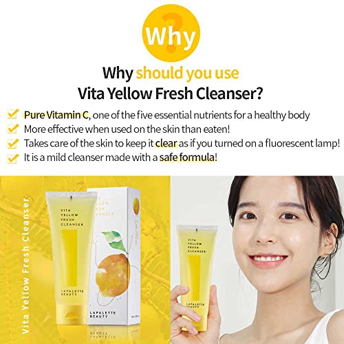 Korean Vitamin C Facial Cleanser - Gentle 1-Step Moisturizing Skin Wash