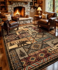 HOMORE Rustic Cabin Area Rug 6x9 Brown - Western & Southwestern Style, Non-Slip, Machine Washable