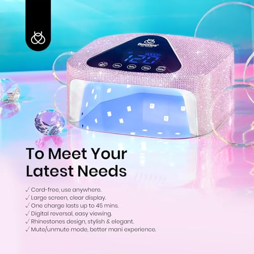 Cordless UV Nail Lamp for Gel Nails Flash Cure Lamp - Pink - Beetles