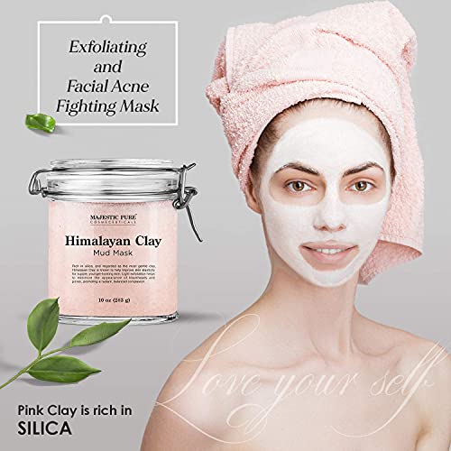 Himalayan Salt Body Scrub & Clay Mud Mask Bundle for Skin Detox & Exfoliation