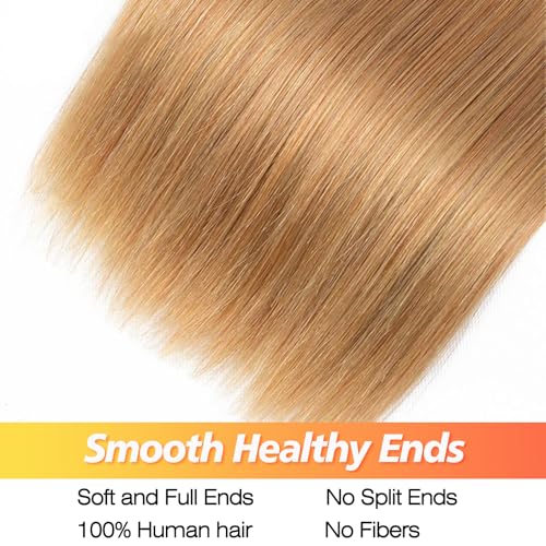 iJoy Honey Blonde Straight Human Hair Bundles 16 Inch - Virgin Brazilian Remy