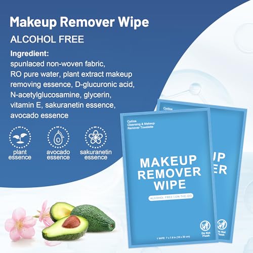 200 Makeup Remover Wipes - Individually Wrapped Travel Bulk Pack - Medium