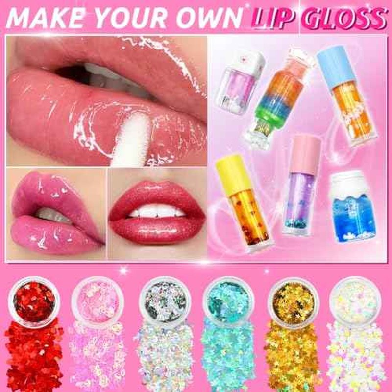 74PCS DIY Lip Gloss Making Kit£¬Make Your Own Lip Glosses Set Moisturizing Lip Glaze Handmade Glittery Set for Makeup Lover Beginner Teen Girl Gifts£¬200ml Lipgloss Base