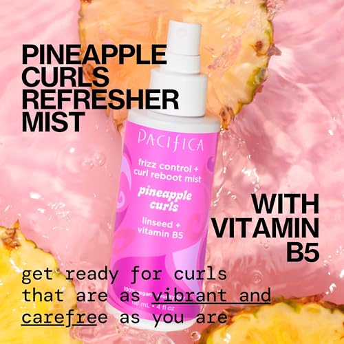 Pacifica Pineapple Curls Curl Cream & Refresher Mist Set 12 Fl Oz for Curly & Coily Hair