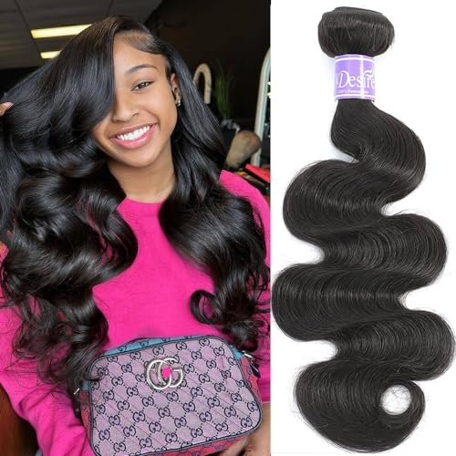 UDesire 18 Inch Natural Black Body Wave Human Hair Bundles - Unprocessed Brazilian Virgin Hair - #1B