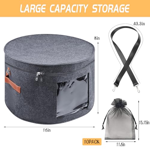 Foldable Wig Storage Box - Medium Grey Travel Case for Multiple Wigs