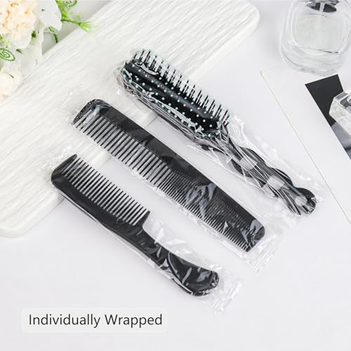 120 Pcs Hair Brush and Comb Set Bulk Pack - Black