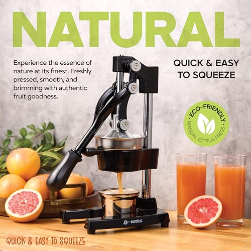 Eurolux Heavy Duty Cast Iron Commercial Citrus Juicer - Black