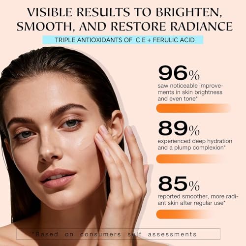 Vitamin C Serum for Face - CE Ferulic Acid Facial Serums - Brightening & Hydrating Anti-Aging Serum for Dark Spots, Uneven Tone & Fine Lines ? Clean, Paraben-Free Formula ? 1 fl oz