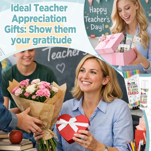Teacher Appreciation Lip Balm & Hand Cream Gift Set - 60 Pieces, 5 Styles, Travel Size, Bulk