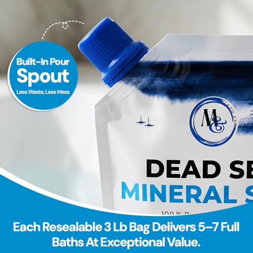 Marco Esra Dead Sea Bath Salt 6lb (2 Pack) Unscented for Relaxation & Skin Care