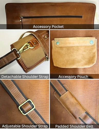 Rustic Town Genuine Leather Chef Knife Roll - Brown Rust