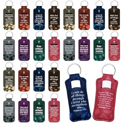 Scenic Christian Lipstick Holder Keychain Gift - 72 Pack with Bible & Cross Themes