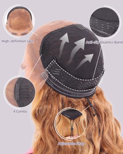 14 Inch Highlight Ombre Bob Wig Human Hair 13x6 HD Lace Front Body Wave Glueless