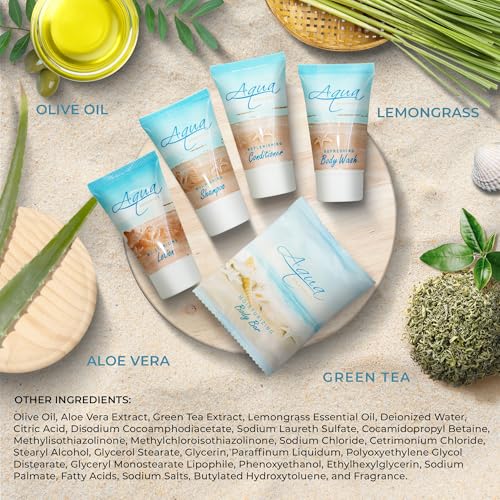 75-Pack Hotel Toiletries Set - Travel Size Shampoo, Conditioner & Body Wash with Lemongrass Scent