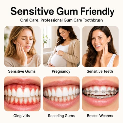 ZDEER Soft Bristle Toothbrush for Sensitive Gums - 11 Pack Replacement Heads
