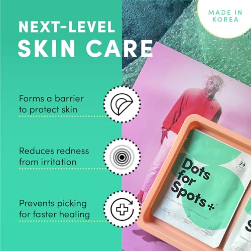 Dots for Spots Pimple Patches For Face - Fast Acting, Translucent Hydrocolloid Zit Patches that Unclog Pores Korean Skin Care - Vegan, Cruelty Free - (24 count)
